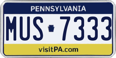 PA license plate MUS7333
