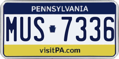 PA license plate MUS7336