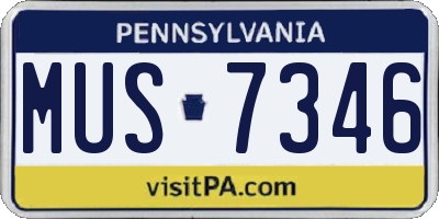 PA license plate MUS7346