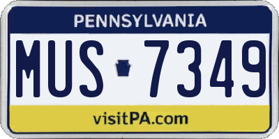 PA license plate MUS7349