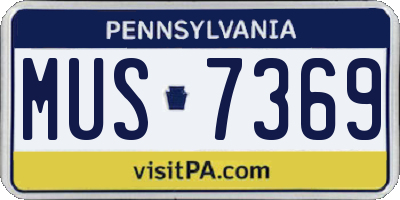 PA license plate MUS7369