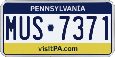 PA license plate MUS7371