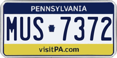 PA license plate MUS7372