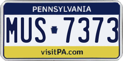 PA license plate MUS7373