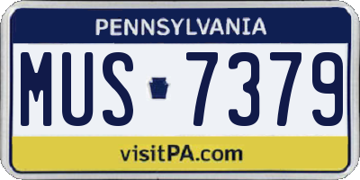 PA license plate MUS7379