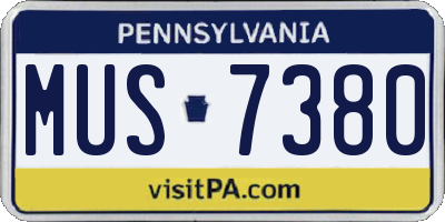 PA license plate MUS7380