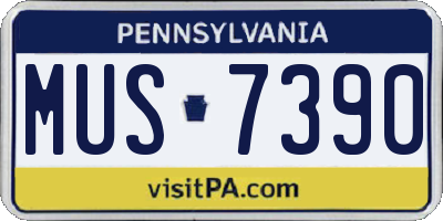 PA license plate MUS7390