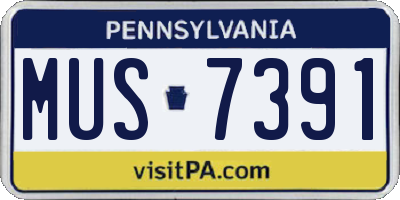PA license plate MUS7391