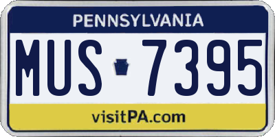PA license plate MUS7395