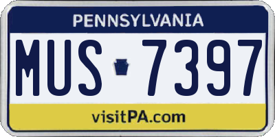PA license plate MUS7397