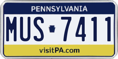 PA license plate MUS7411