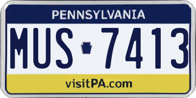 PA license plate MUS7413