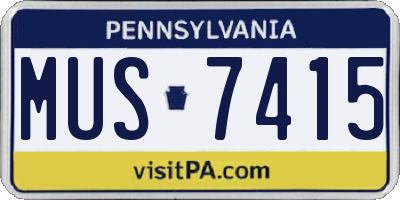PA license plate MUS7415