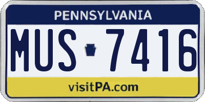 PA license plate MUS7416