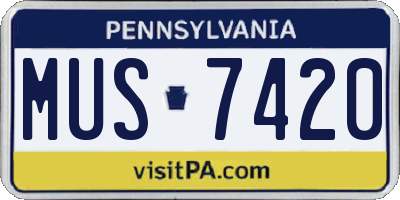 PA license plate MUS7420