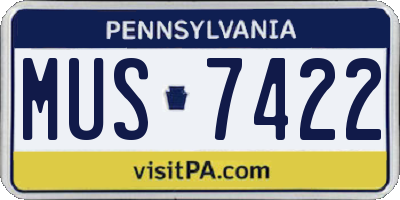 PA license plate MUS7422