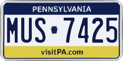PA license plate MUS7425