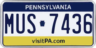 PA license plate MUS7436