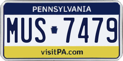 PA license plate MUS7479