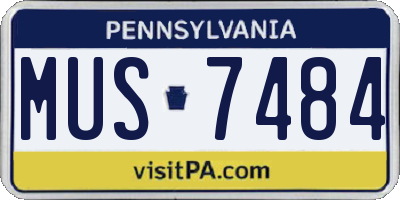 PA license plate MUS7484