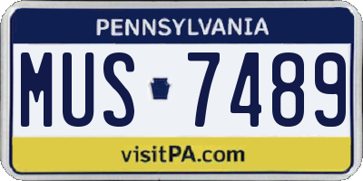 PA license plate MUS7489