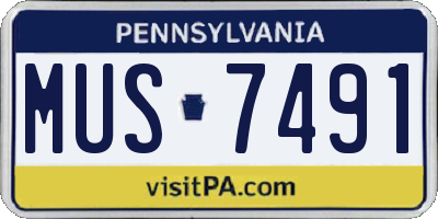 PA license plate MUS7491