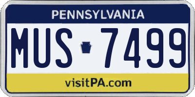PA license plate MUS7499