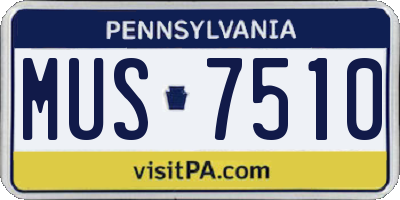 PA license plate MUS7510