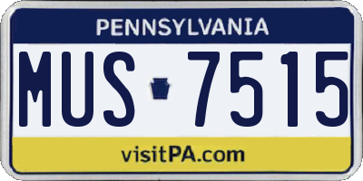 PA license plate MUS7515