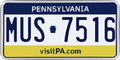 PA license plate MUS7516