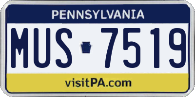 PA license plate MUS7519