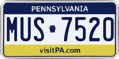 PA license plate MUS7520