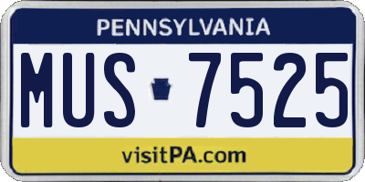 PA license plate MUS7525