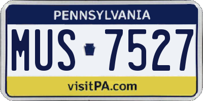 PA license plate MUS7527