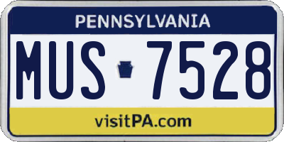 PA license plate MUS7528