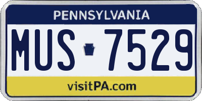 PA license plate MUS7529