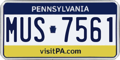 PA license plate MUS7561