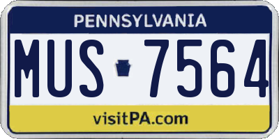 PA license plate MUS7564