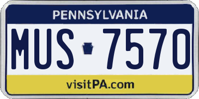 PA license plate MUS7570