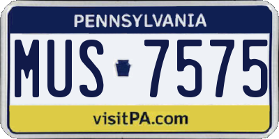 PA license plate MUS7575