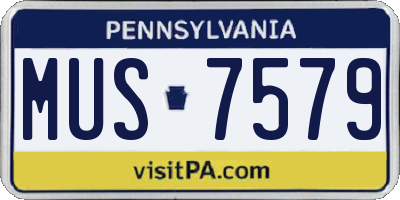 PA license plate MUS7579