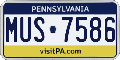 PA license plate MUS7586