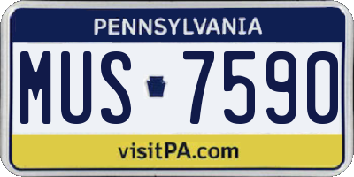 PA license plate MUS7590