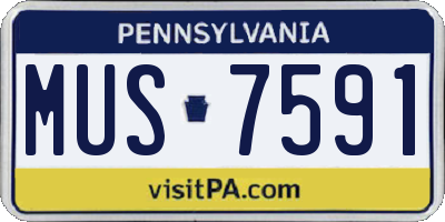 PA license plate MUS7591