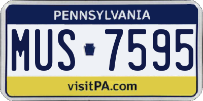 PA license plate MUS7595
