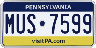 PA license plate MUS7599