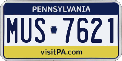PA license plate MUS7621