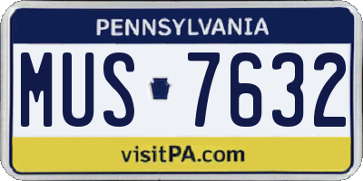 PA license plate MUS7632