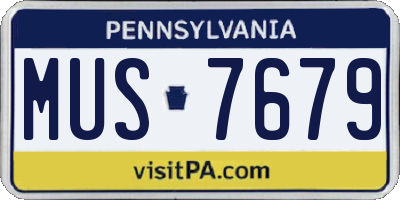 PA license plate MUS7679
