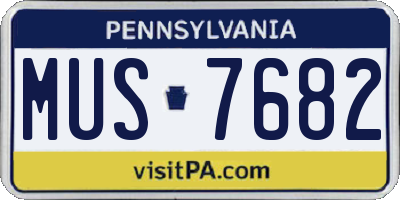 PA license plate MUS7682